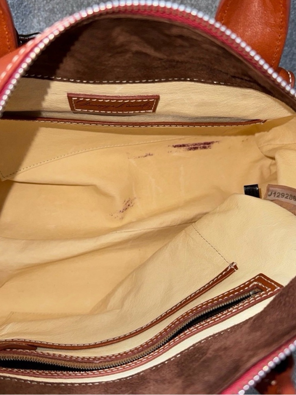 Dooney & Bourke Florentine Toscana Front Pocket Satchel in ginger with strap - Picture 10 of 12